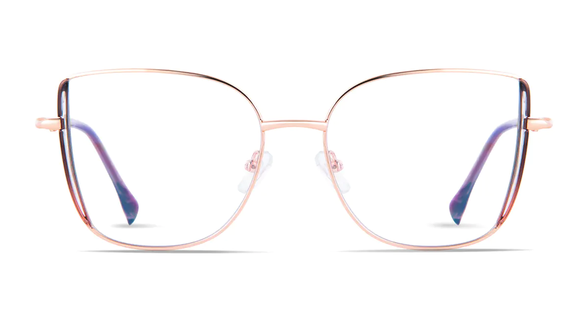 Square Purple/Rose Gold Eyeglasses