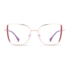 Square Dark Pink/Rose Gold Eyeglasses