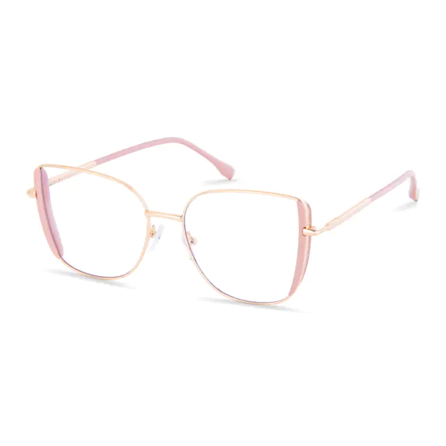 Square Pink/Rose Gold Eyeglasses