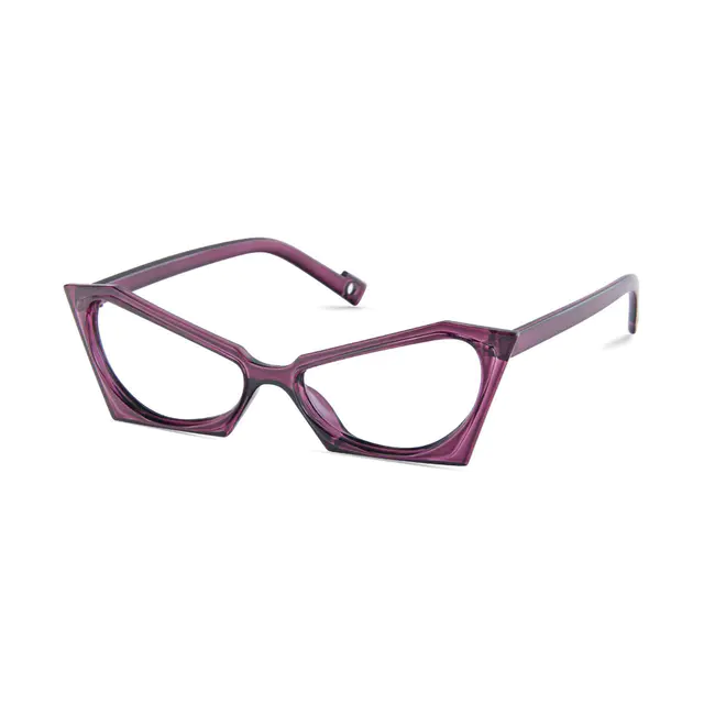 Cat-eye Transparent Purple Eyeglasses