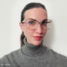 Square Transparent Blue/Transparent Amber Eyeglasses
