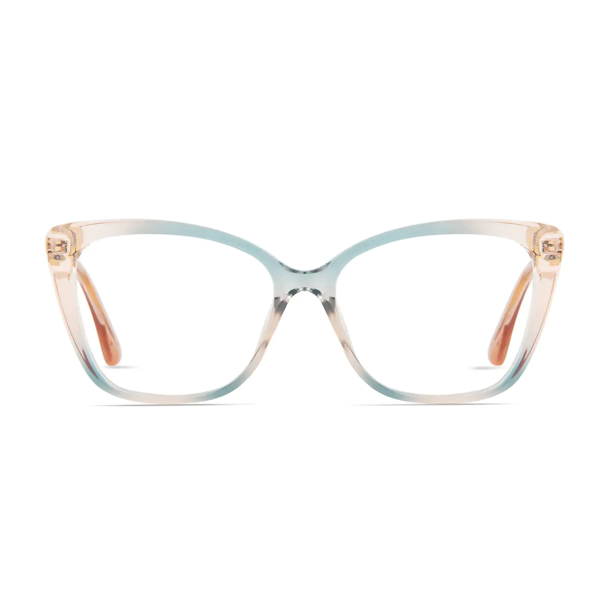 Square Transparent Blue/Transparent Amber Eyeglasses