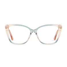 Square Transparent Blue/Transparent Amber Eyeglasses