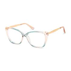 Square Transparent Blue/Transparent Amber Eyeglasses