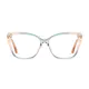 Square Transparent Blue/Transparent Amber Eyeglasses