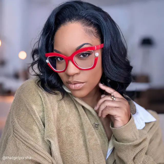 Square Red Eyeglasses