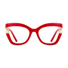 Square Red Eyeglasses