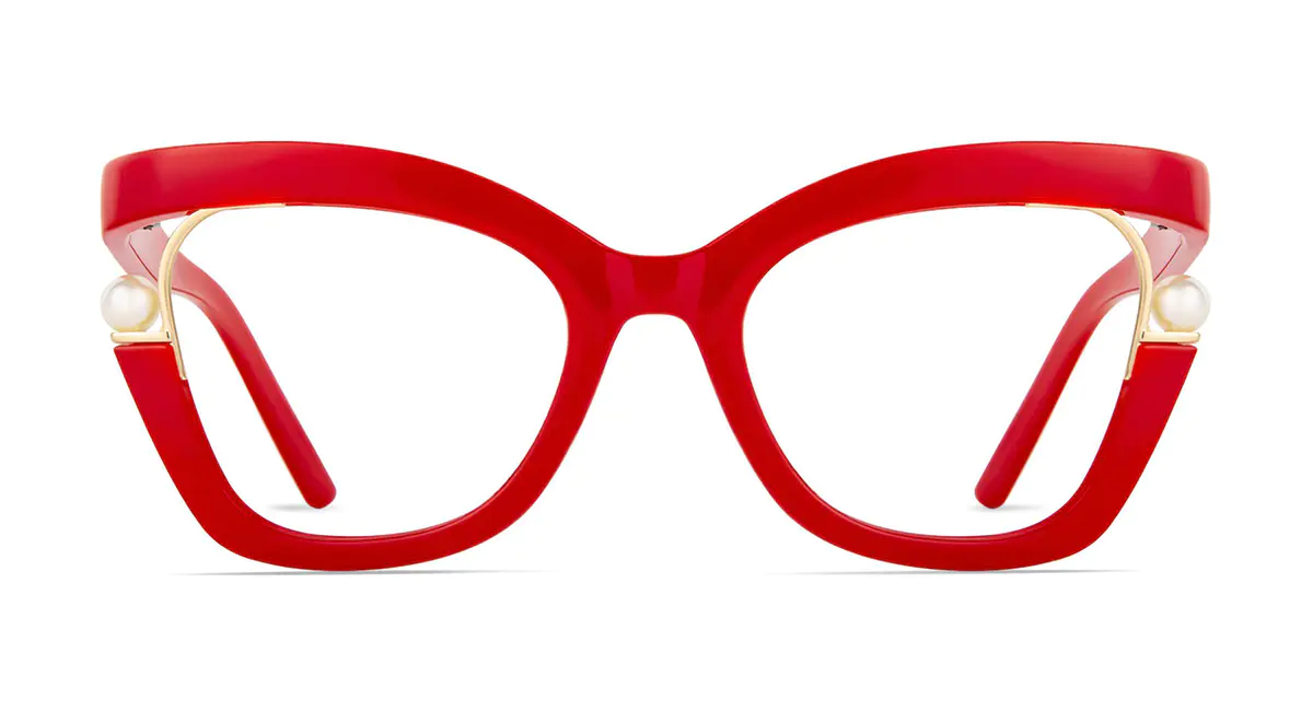 Square Red Eyeglasses