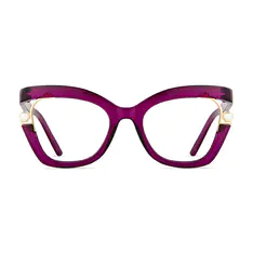 Square Transparent Purple Eyeglasses