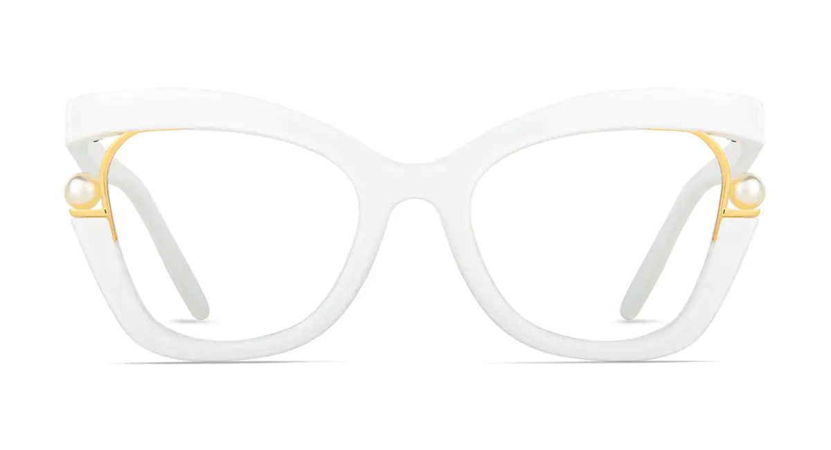 Square White Eyeglasses