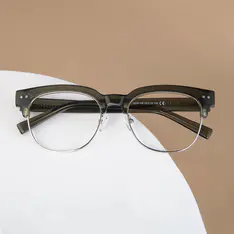 Browline Transparent Green Eyeglasses