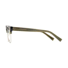 Browline Transparent Green Eyeglasses