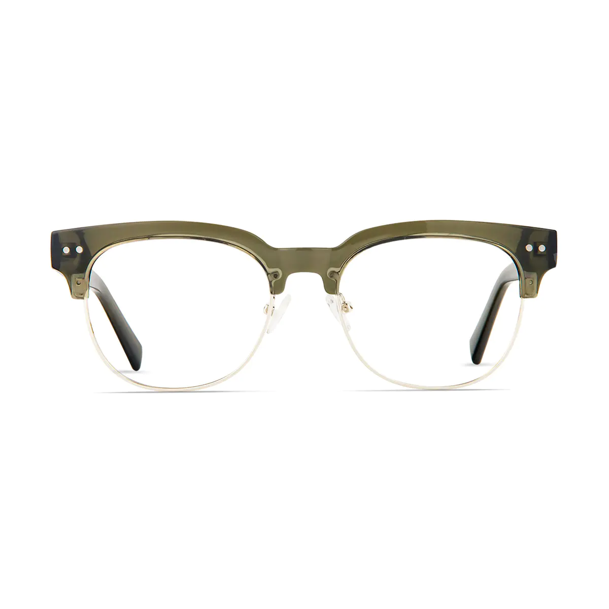 Browline Transparent Green Eyeglasses