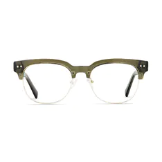 Browline Transparent Green Eyeglasses