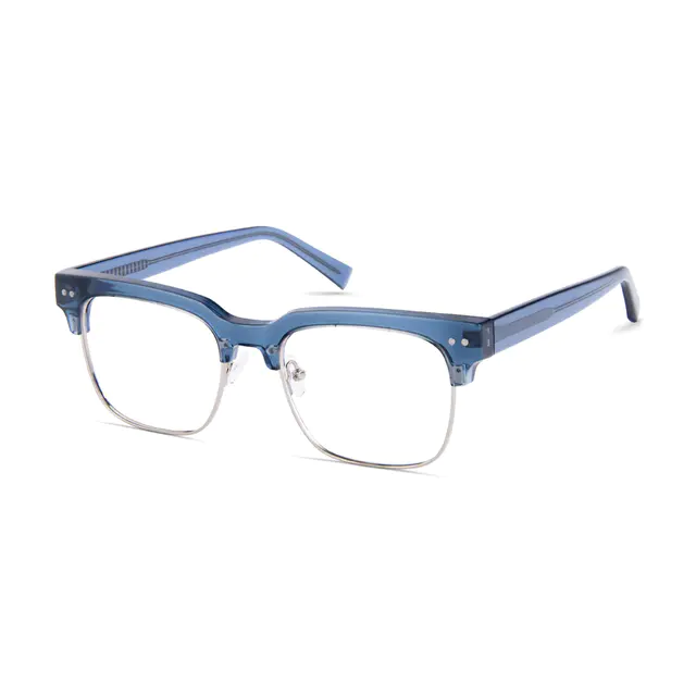 Browline Blue/Silver Eyeglasses