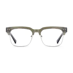 Browline Transparent Green Eyeglasses