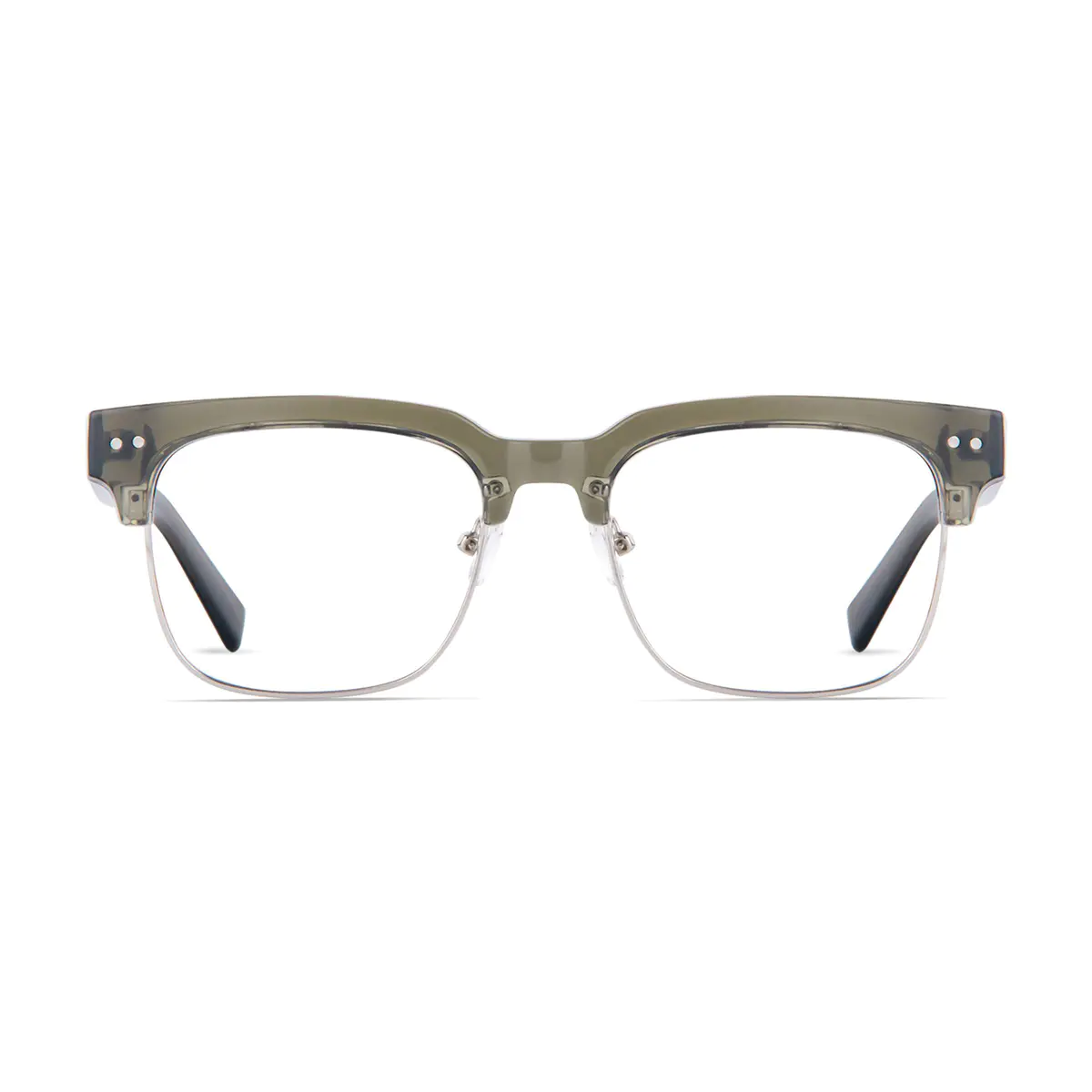Browline Transparent Green Eyeglasses