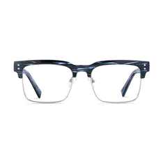 Browline Blue/Silver Eyeglasses