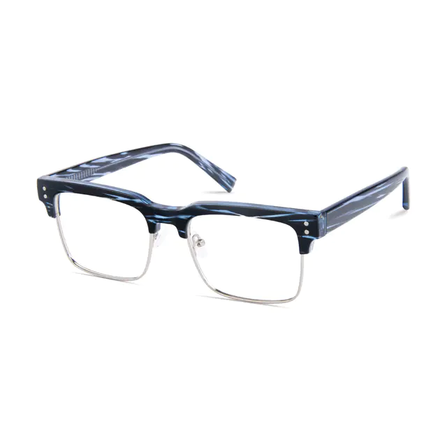 Browline Blue/Silver Eyeglasses