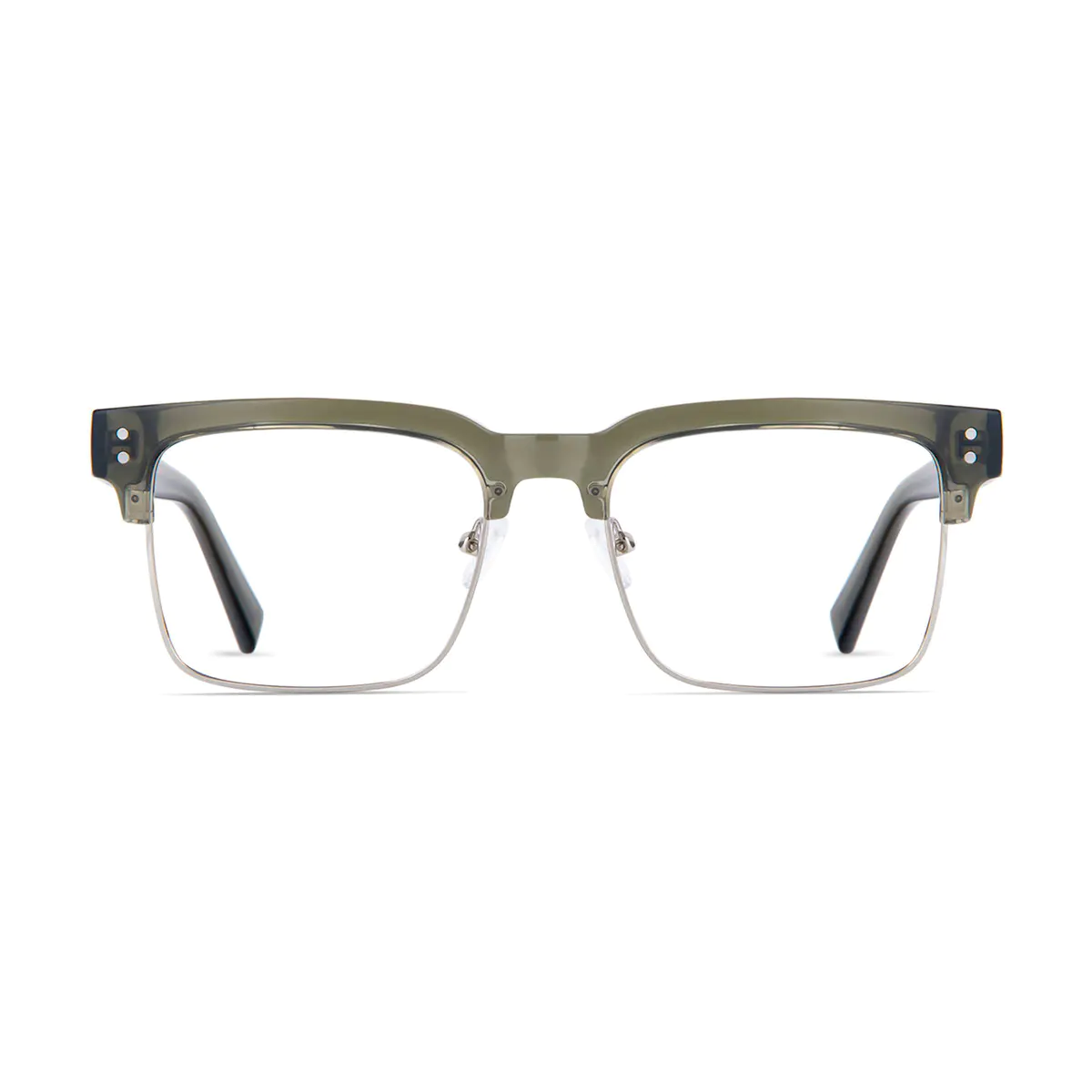 Browline Dark Green/Silver Eyeglasses