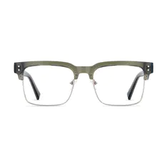 Browline Dark Green/Silver Eyeglasses