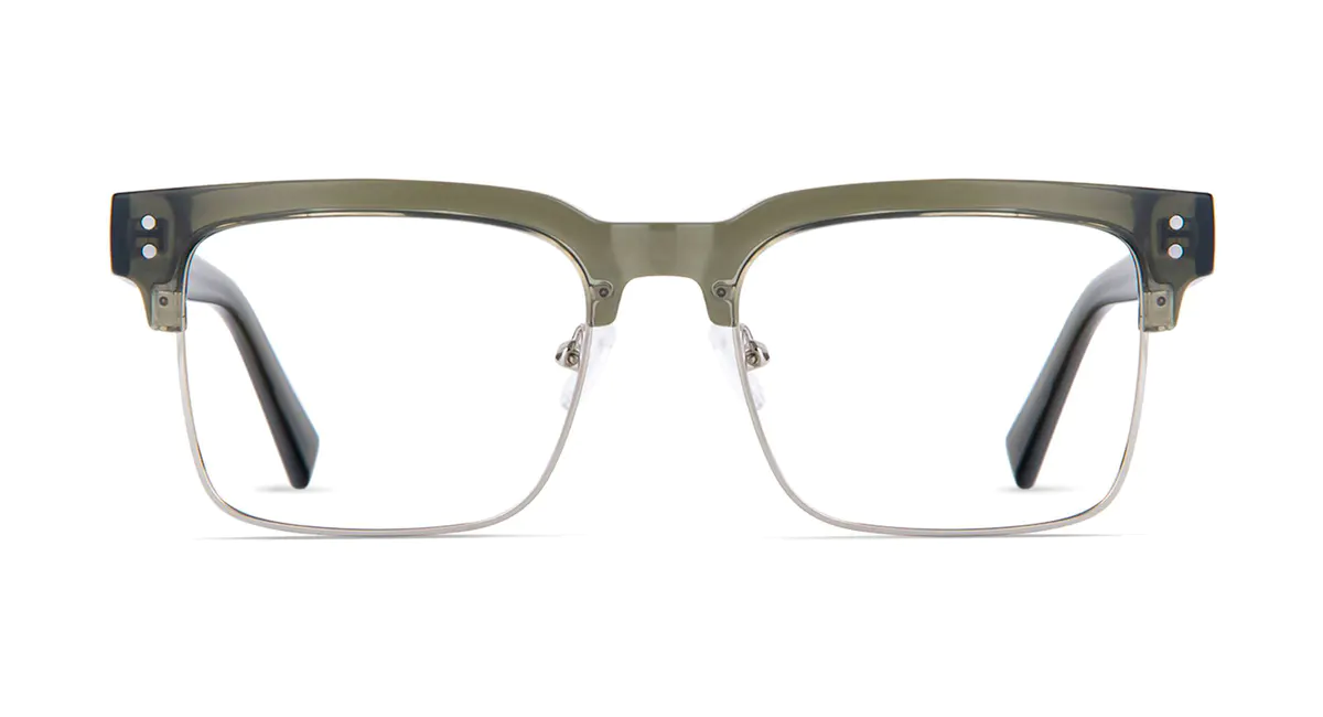 Browline Dark Green/Silver Eyeglasses