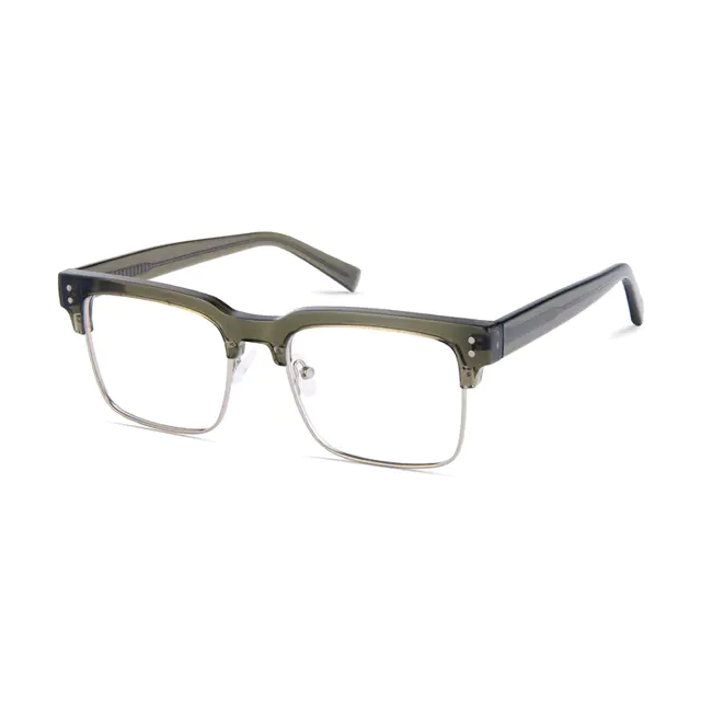 Browline Dark Green/Silver Eyeglasses