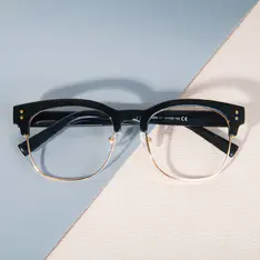 Browline Black Gold Eyeglasses
