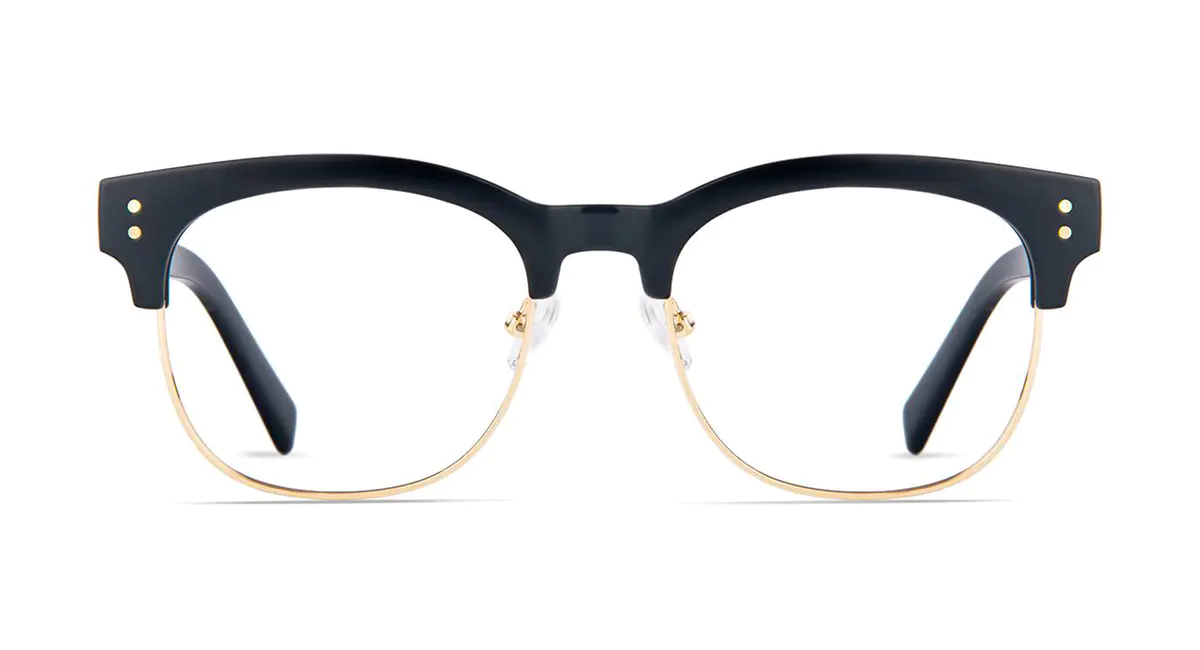 Browline Black Gold Eyeglasses