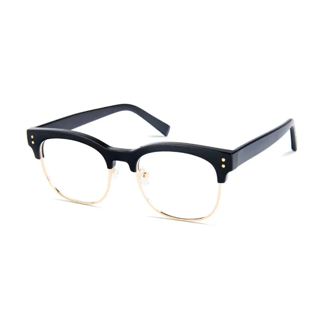Browline Black Gold Eyeglasses