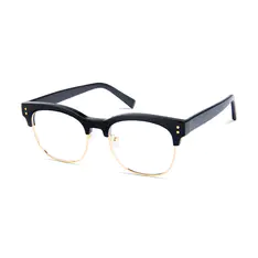 Browline Black Gold Eyeglasses