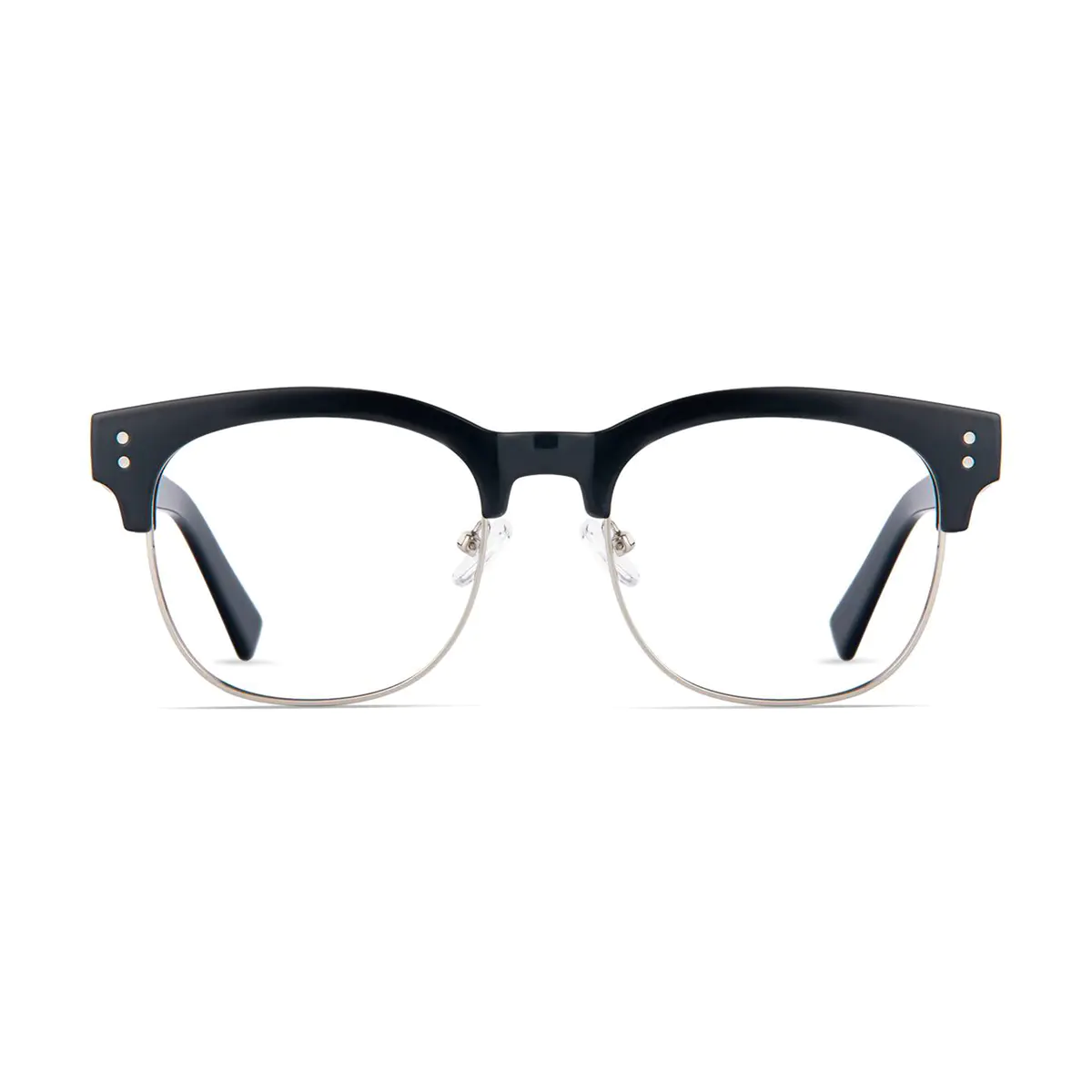Browline Black Silver Eyeglasses
