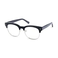 Browline Black Silver Eyeglasses