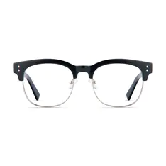 Browline Black Silver Eyeglasses