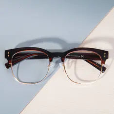 Browline Brown/Gold Eyeglasses
