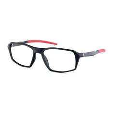 Rectangle Black/Red Sport Eyeglasses