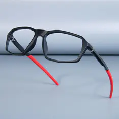 Rectangle Black/Red Sport Eyeglasses