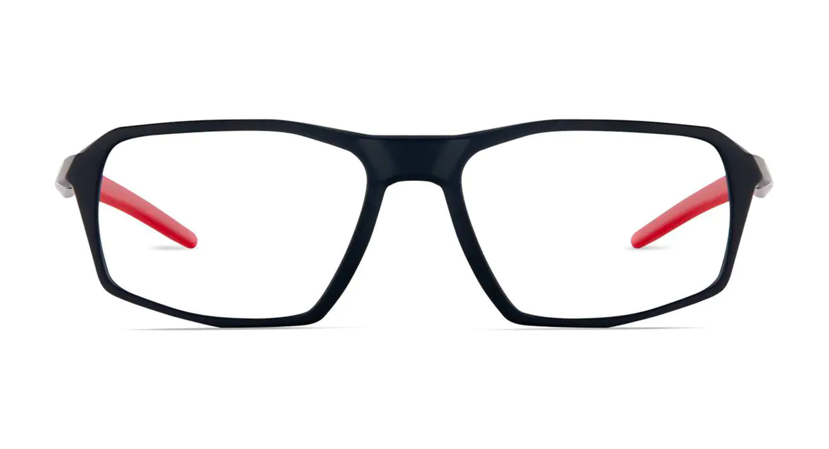 Rectangle Black/Red Sport Eyeglasses