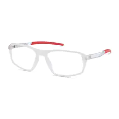 Rectangle Clear/Red Sport Eyeglasses