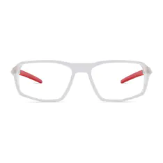 Rectangle Clear/Red Sport Eyeglasses