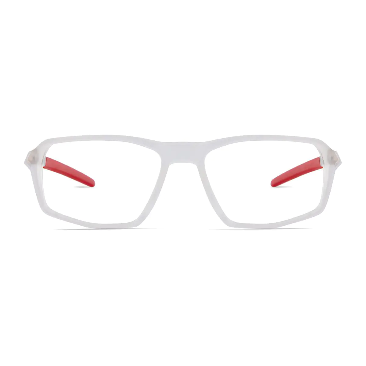 Rectangle Clear/Red Sport Eyeglasses