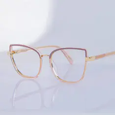Cat-eye Brown/Gold Eyeglasses
