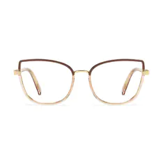 Cat-eye Brown/Gold Eyeglasses