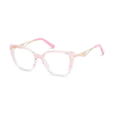 Square Transparent Pink Eyeglasses