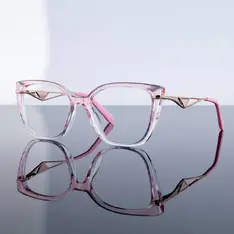 Square Transparent Pink Eyeglasses