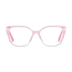 Square Transparent Pink Eyeglasses