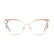 Cat-eye Transparent Brown Eyeglasses