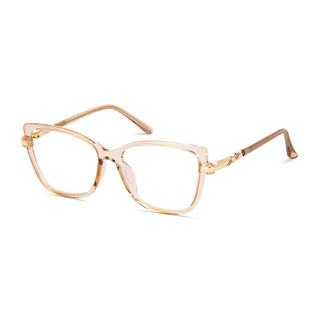 Square Transparent Yellow Eyeglasses