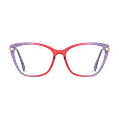 Cat-eye Transparent Purple/Transparent Red Eyeglasses