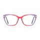 Square Transparent Purple/Transparent Red Eyeglasses